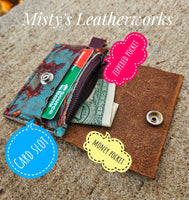 Leather mini wallets (attach to a keychain)