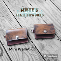 Leather mini wallets (attach to a keychain)
