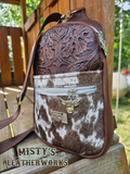 Cowboy Tool & Highland Cow Leather Sling Bag