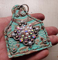 Cowboy floral key tag.