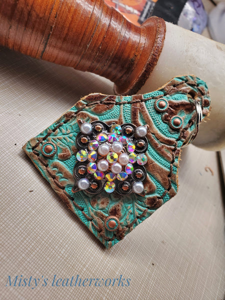 Cowboy floral key tag.
