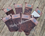 Personalized Christmas Stockings Cursive Writing.